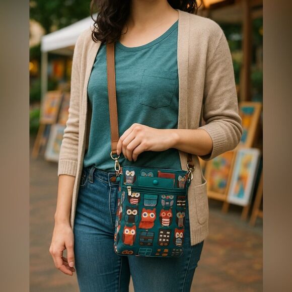 🦉 Chumbak Owl Print Crossbody Bag
Adorably functional & full of pockets! - Picture 1 of 6